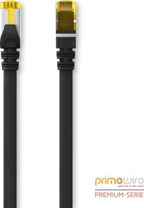 Actual product image Primewire CAT.7 network cable flat - Ethernet Gigabit Lan cable RJ45 - patch cable - comp. CAT.5 CAT.6 CAT.8 (U/FTP, CAT7, 1 m)