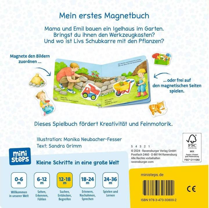 Actual product image Ravensburger ministeps: My first magnet book: Who builds what? At home with me (German)