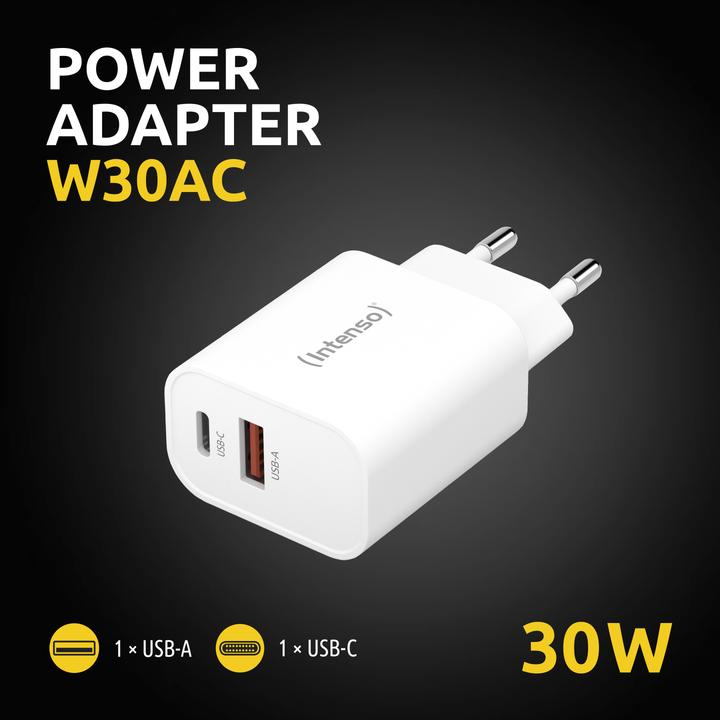 Actual product image Intenso 1x USB-A to 1x USB-C adapter white (30 W)