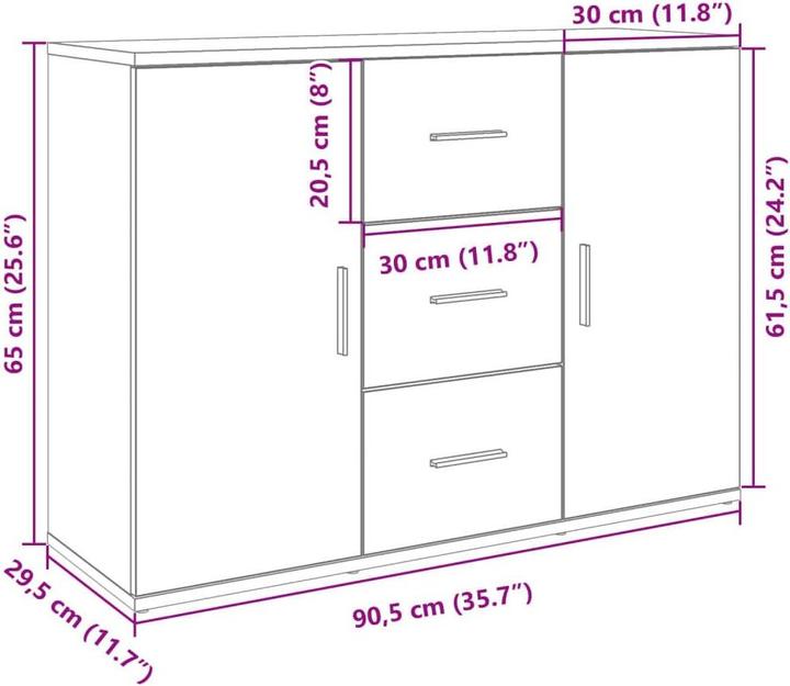 Image du produit VidaXL Buffet (90.5 x 29.5 x 65 cm)