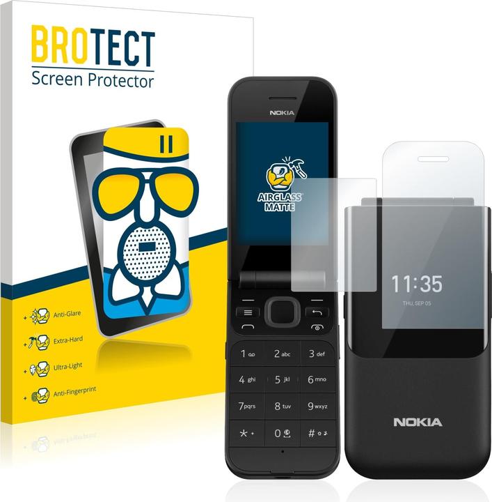 Produktbild BROTECT AirGlass Panzerglasfolie Matt (1 Stück, Nokia 2720 Flip)