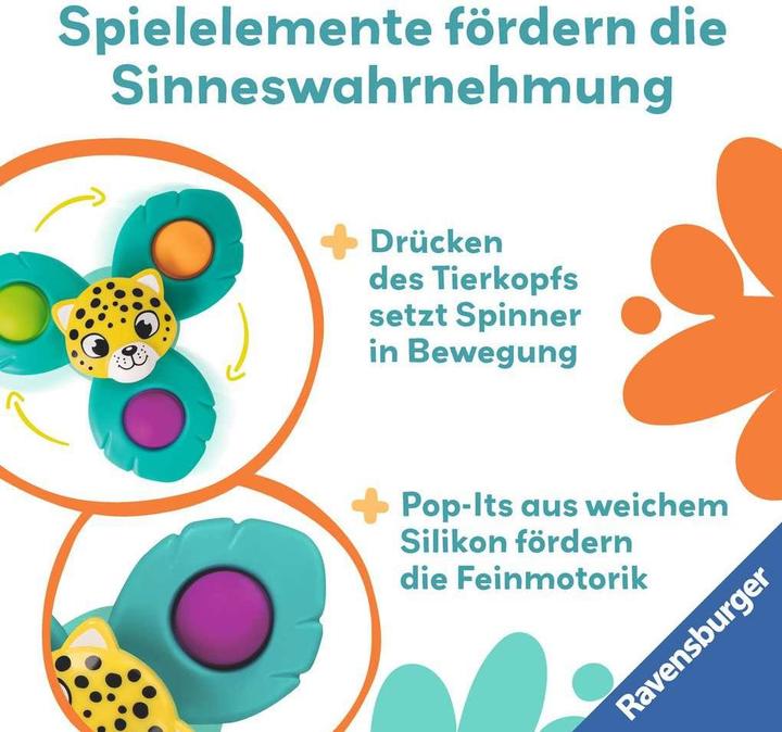 Produktbild Ravensburger 4868 play+ Pop-it Spinner: Leopard, Saugnapf-Spielzeug, Silikon-Spielzeug