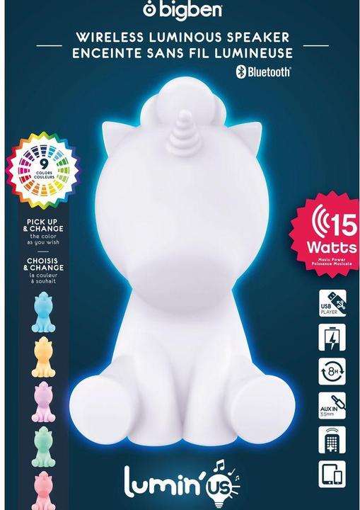 Produktbild Bigben Lumin'Us Einhorn (8 h, Netzbetrieb, Akkubetrieb)