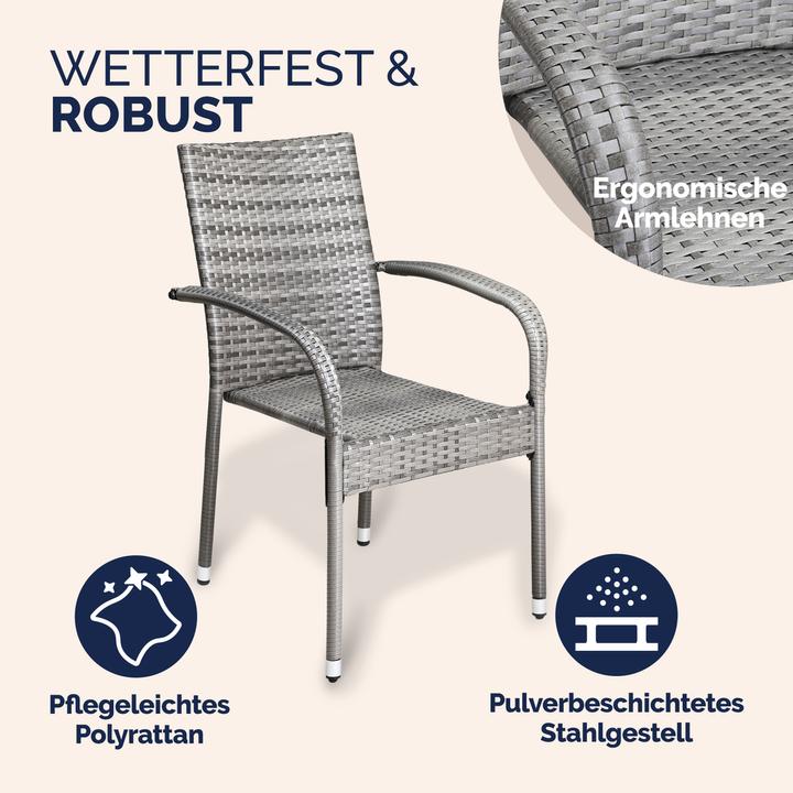 Actual product image Casaria Polyrattan Gartenstühle