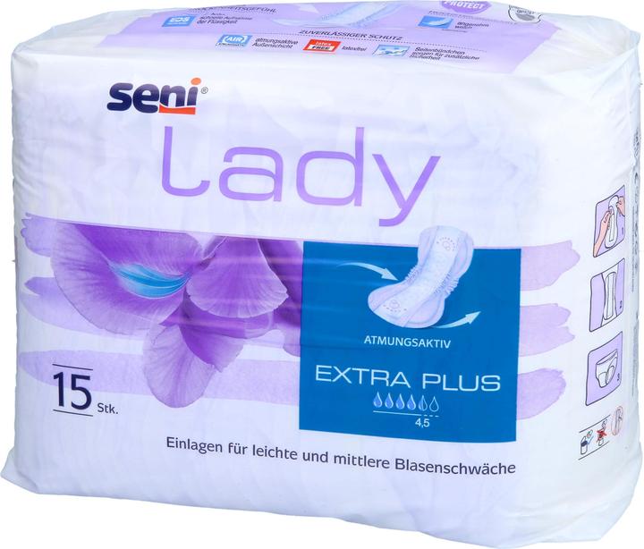 Image du produit Seni Lady Extra Plus Einlage atmungsaktive anatomische 15x33cm 4.5 Tropfen (15 x)