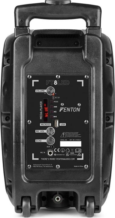Actual product image Fenton Speaker FT8LED-MK2 Party Speaker (Active, 1x 300 W)