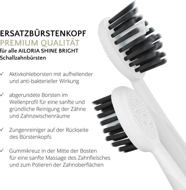 Image du produit Ailoria Tête de brosse à dents Charcoal 6 pièces (6 x)