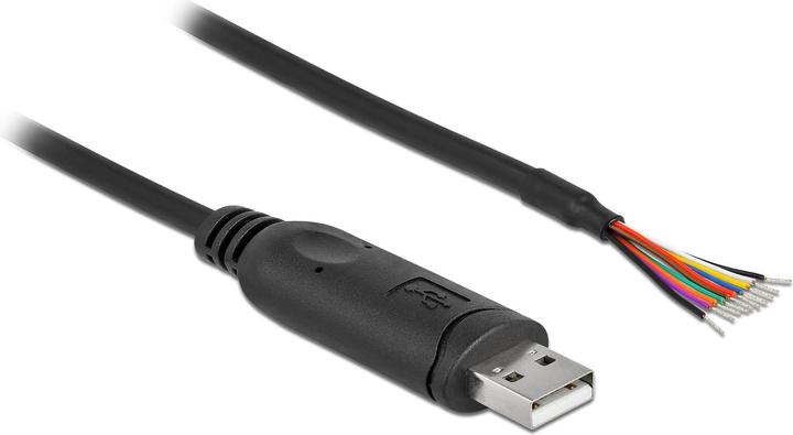 Produktbild Delock Adapterkabel USB 2.0 Typ-A zu seriell RS-232 mit 9 offenen Kabelenden + Schirmung 1 m (1 m, Industriekabel)