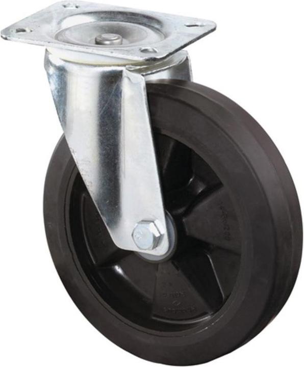 Produktbild BS Rollen Lenkrolle Rad-Ø 100 mm Tragfähigkeit 140 kg Vollgummi Platte L104xB80 mm