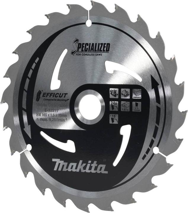 Immagine prodotto Makita Lama da sega 165x1,5x20, 24Z EFFICUT
