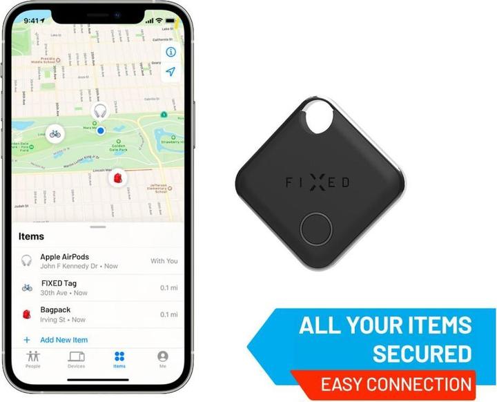 Produktbild Fixed Tag with Find My support, Black (iOS)