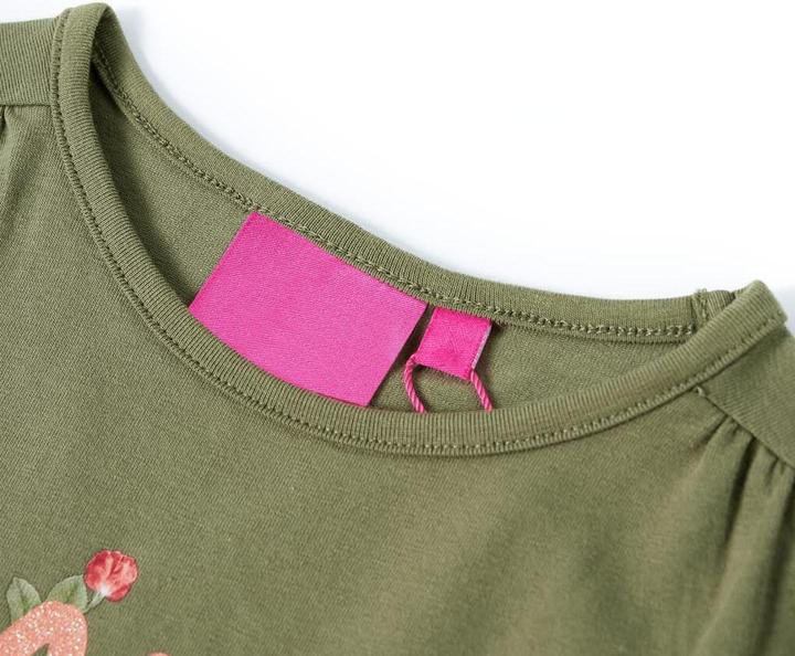 Actual product image VidaXL Children's long-sleeved shirt khaki 140,Material: 95 % cotton. 5 (140)