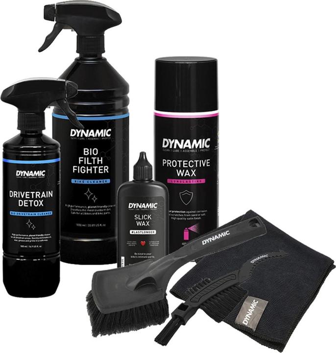 Actual product image Dynamic Bike Care Super 7 (1000 ml, Microfibre cloth, Brush, Bicycle cleaner, Care set, Chain oil)