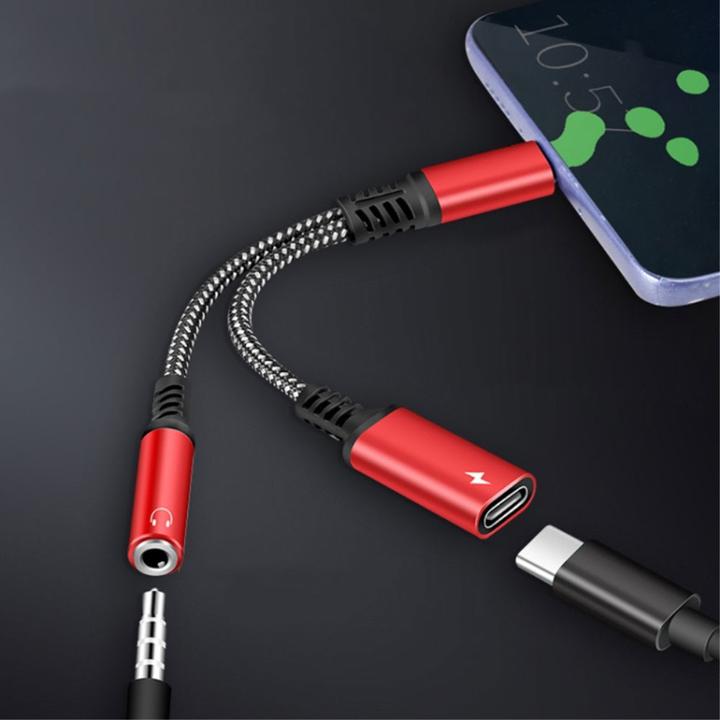 Produktbild Apfelkiste USB C auf 3.5mm Kopfhöreranschluss und USB C Port Nylon Kabel mit Power Delivery (60W) (USB Typ C, USB Typ C, 3.5mm Klinke)