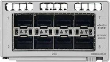 Actual product image Cisco C9300X 8-PORT 1/10/25G SFP+ NETWORK MODULE W/MERAKI (8 Ports)