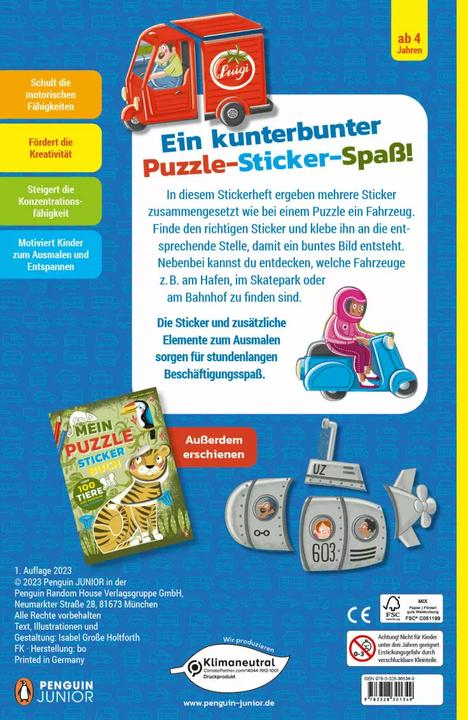 Actual product image My Colourful Puzzle Sticker Fun - Vehicles (24 pieces)
