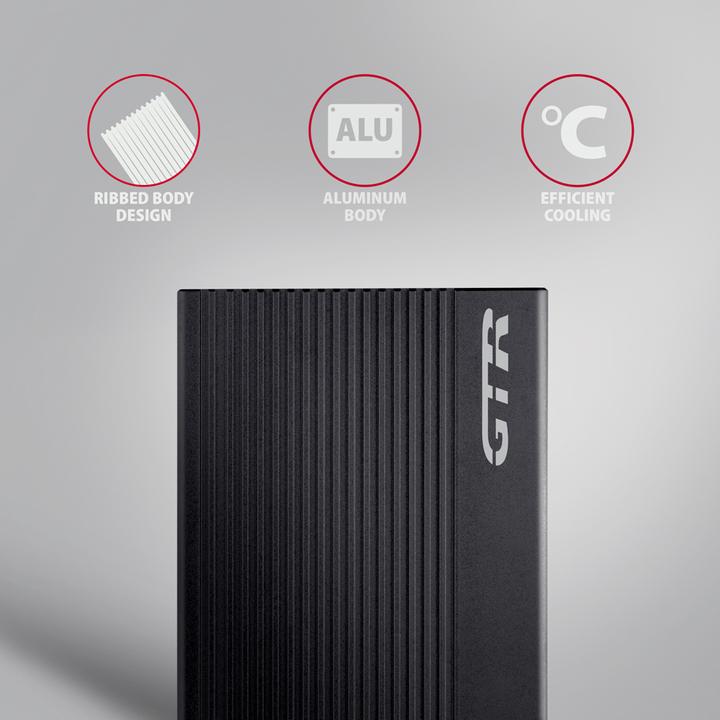 Immagine prodotto Axagon EE25-GTR Custodia per disco rigido esterno USB-C 3.2 Gen 2 - SATA 6G, 2,5", ondulato - nero (2.5")
