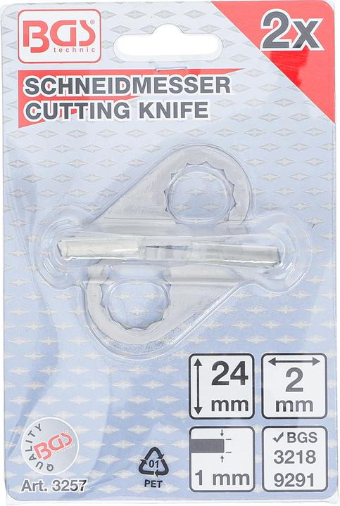 Immagine prodotto BGS Coltello da taglio, mezzotondo per art. 3218, 9291 2 x 24 mm 2 pezzi.