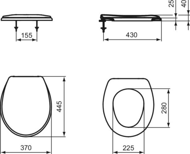 Actual product image Ideal Standard Connect Freedom WC seat with rod hinge K7927
