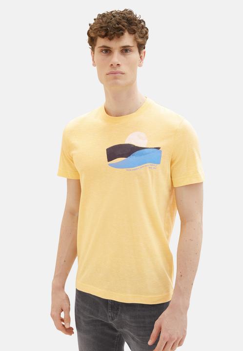 Image du produit Tom Tailor T-Shirt Gestreiftes Kurzarmshirt mit Rundhalsausschnitt und Foto-Print (XL)
