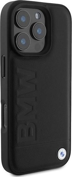 Actual product image BMW BMHMP16XSLLBK iPhone 16 Pro Max 6.9" czarny/black hardcase Leather Hot Stamp MagSafe (Apple iPhone 16 Pro Max)
