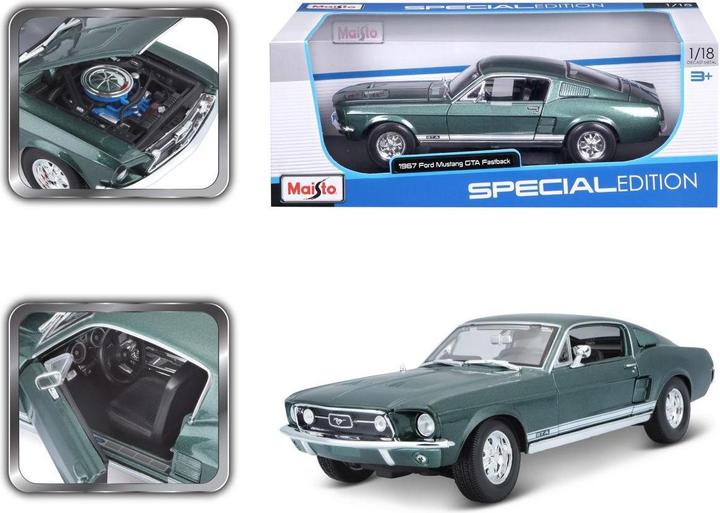 Image du produit Maisto Ford Mustang 1967 1/18 vert foncé