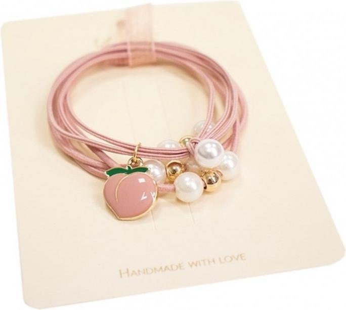 Yuko.B Armband, Peach & Cream (Haargummi)