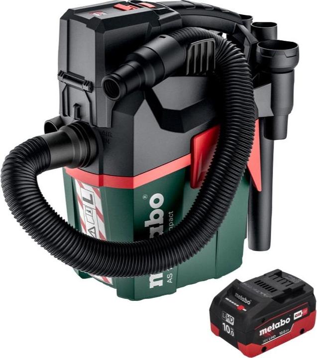 Image du produit Metabo AS 18 L PC Compact Akku Sauger 18 V 6 l IPX4 Staubklasse L Nass und Trocken + 1x Akku 10,0 (Aspirateur eau et poussière)