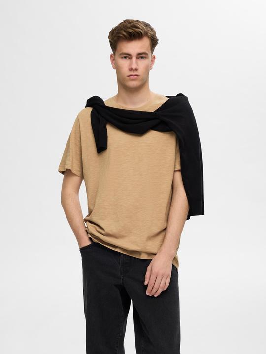 Actual product image Selected Homme Flame yarn cotton T-shirt (L)