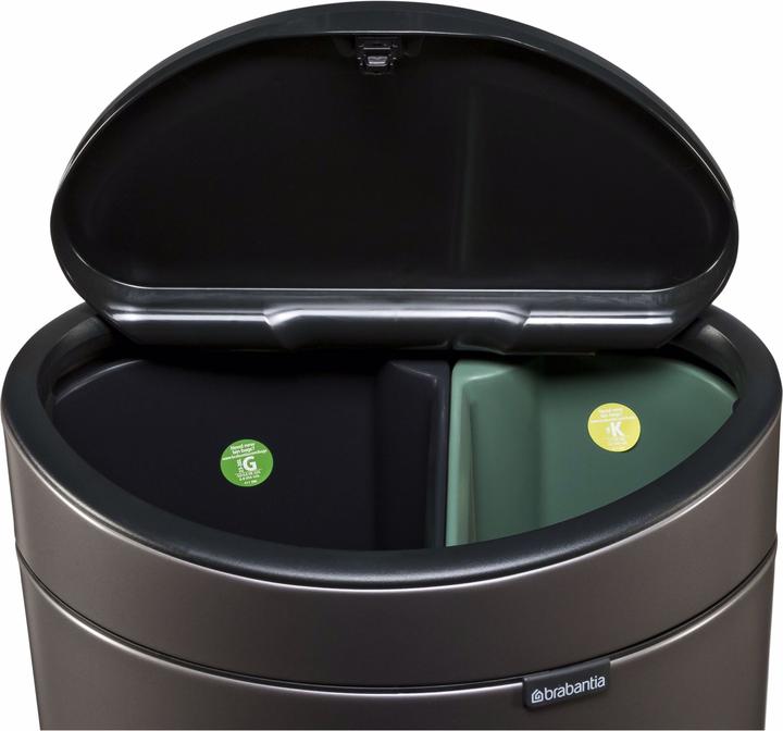 Actual product image Brabantia Trash can Touch Bin New,recycle, 23+10 L Platinum (33 l)