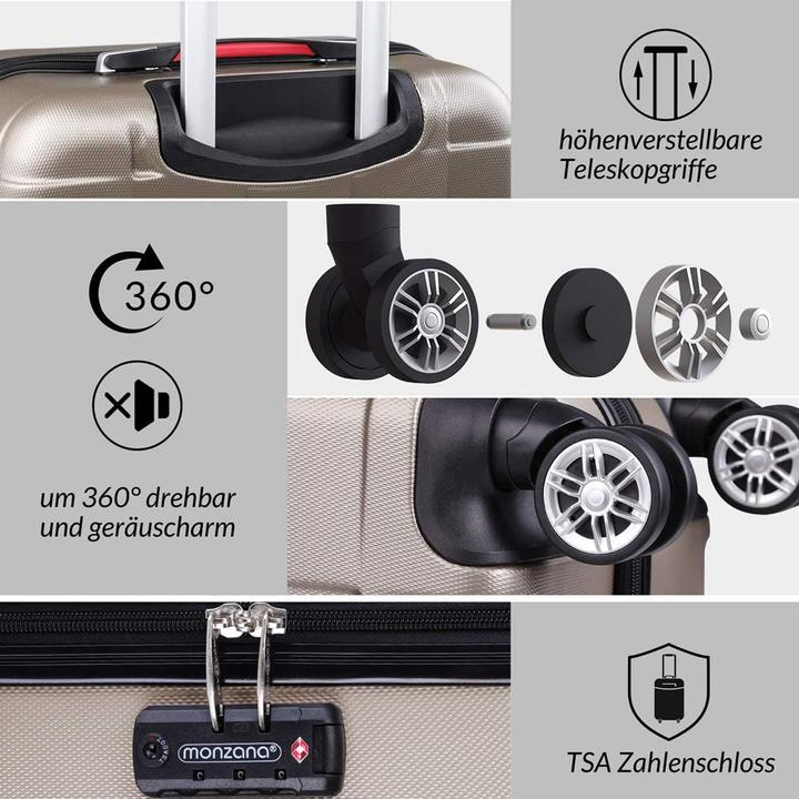 Image du produit Monzana Set de 3 valises (105 l, M (50 - 90l), L (90 - 115l), XL (à partir de 115l))