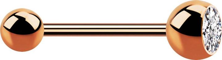 Star Piercing Micro Barbell rosegold mit Kugel und Kugel Kristall silber (Chirurgenstahl 316L, ohne Messing)
