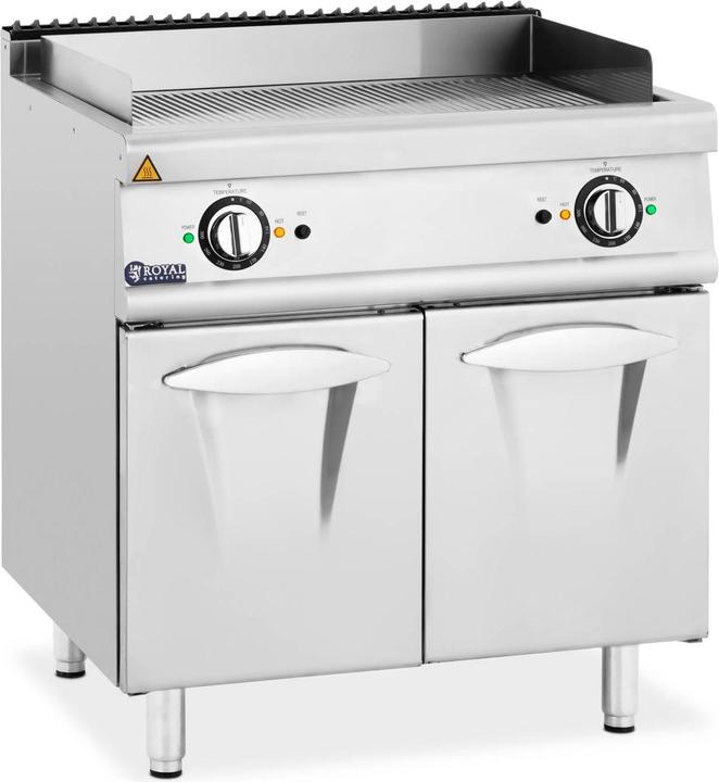 Actual product image Royal Catering Double Electric Grill Plate - 10.8 kW - ribbed - base cabinet - (10.80 kW)
