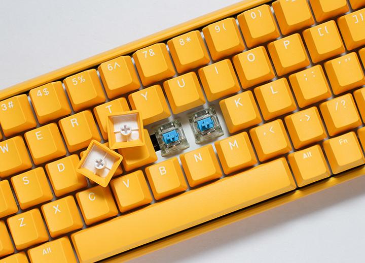 Actual product image Ducky One 3 Yellow Mini Gaming Keyboard, RGB LED - MX-Black (US) (US, Cable)