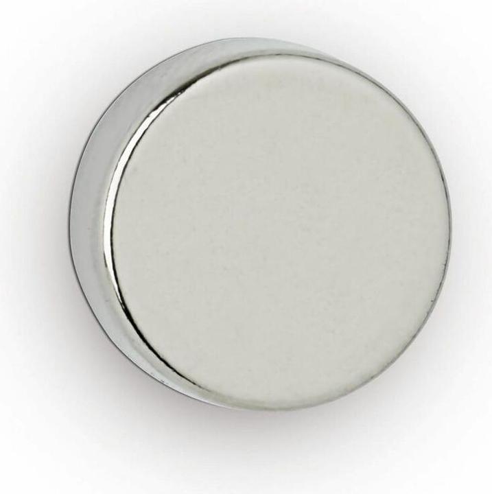 Image du produit Maul Aimant disque en néodyme, 12 mm, force d'adhérence : 4 kg, argent Diamètre : 12 mm / Hauteur : 5 (4 x)