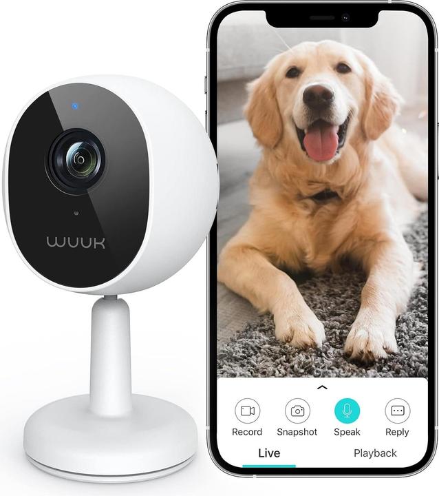 WUUK 4MP/2.5K Innenüberwachungskamera mit App und magnetischem Standfuss