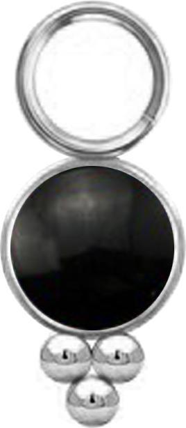 Actual product image Star Piercing Anhänger silber schwarzer Onyx Stein mit Kugeln (without brass, Surgical steel 316L, Mineral)