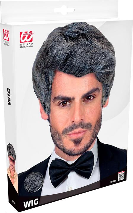 Actual product image Widmann Men's wig Rick grey mottled in box