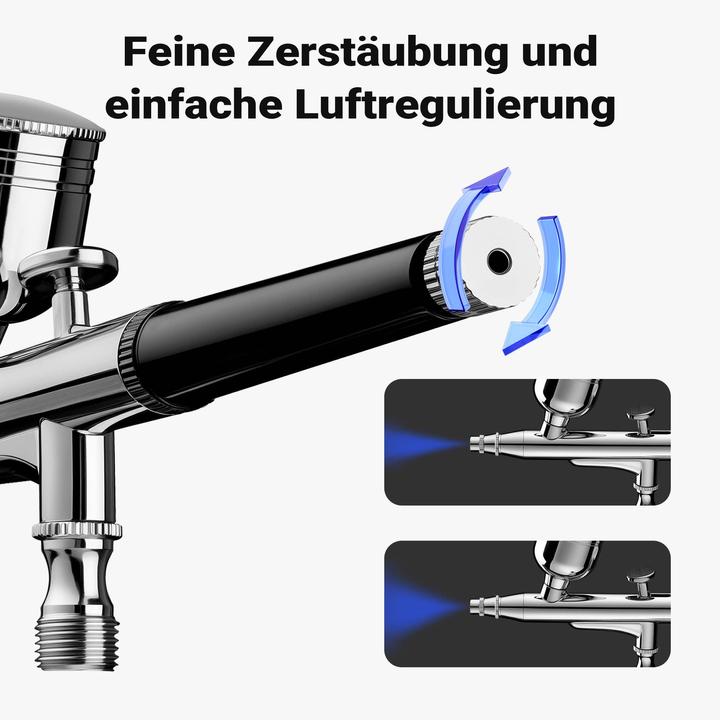 Actual product image Wiltec Compressor accessories set 2.8 bar airbrush set 12V compressed air air brush