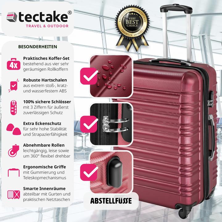 Produktbild tectake Hartschalenkofferset (106 l, M (50 - 90l), L (90 - 115l))