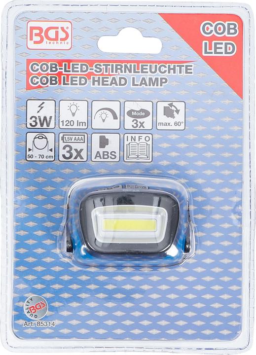 Image du produit BGS Lampe frontale COB LED (120 lm)