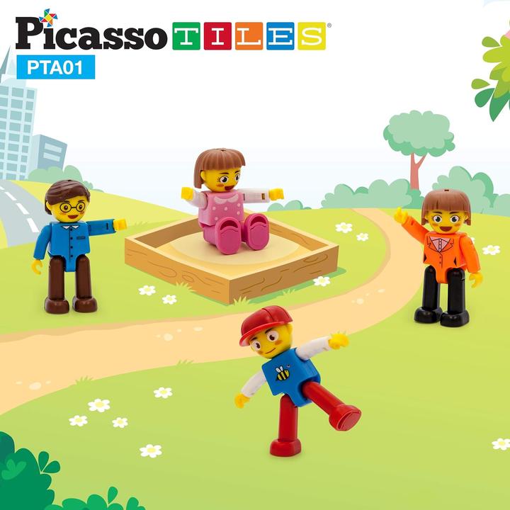 Actual product image PicassoTiles Magnetic 4 Familien-Aktionsfiguren
