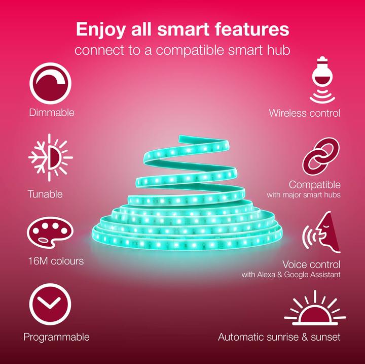 Image du produit Innr Smart Flex strip FL 140 C (Blanc chaud, Blanc neutre, Blanc froid, RGBW, 400 cm, Intérieur)
