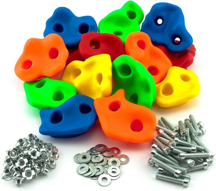 Image du produit GO!elements Prises d'escalade enfants 15 pièces (Orange, Rouge, Bleu, Vert, Jaune)