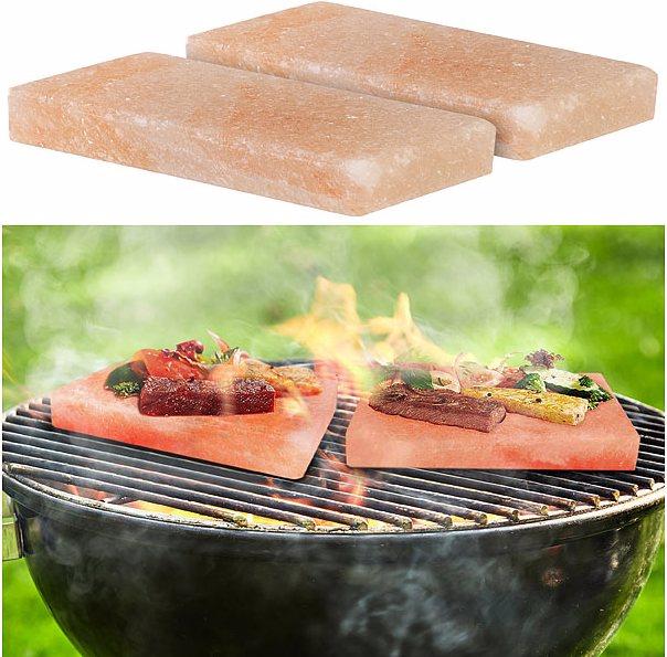 Produktbild Rosenstein & Söhne 4er-Set Salzsteine zum Grillen, 10 x 20 x 2,5 cm