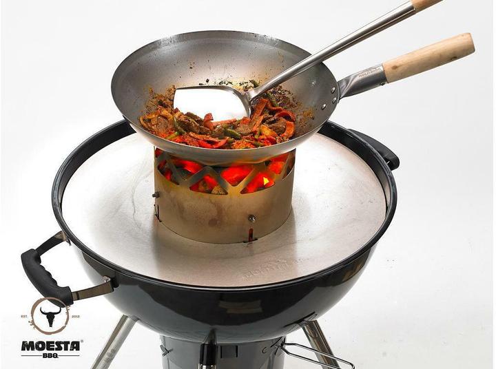 Produktbild Moesta BBQ Wok Stahlwok Mit Holzgriff