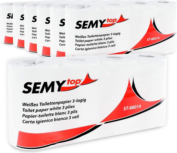 Actual product image Semytop Toilet paper 3 ply 250 sheets 7 pack (72 x)