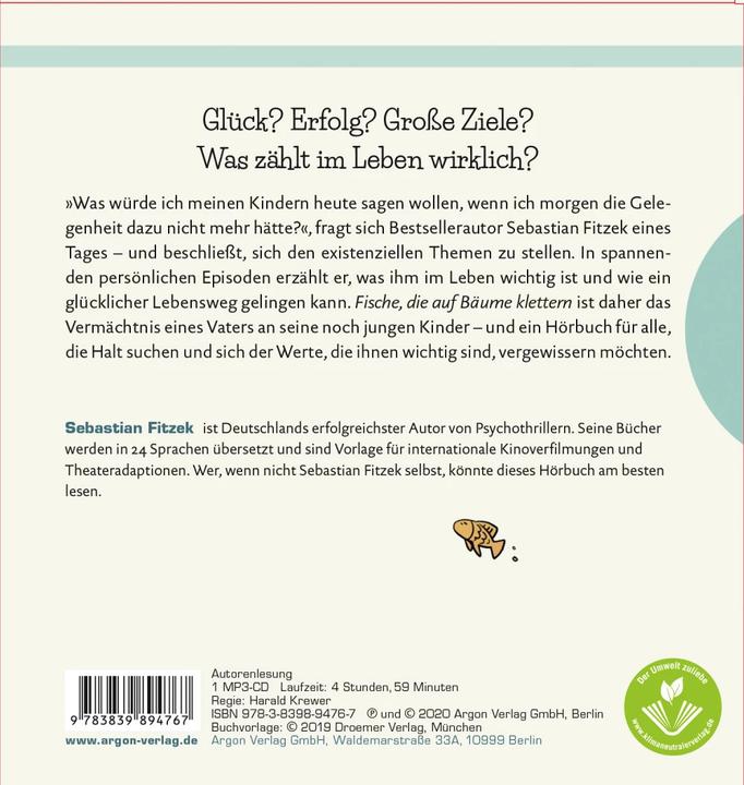 Actual product image Fish climbing trees (Sebastian Fitzek, German)