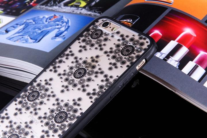 Actual product image König Design Huawei P9 Lite Mobile Case Mandala Case Cover Motif Flakes Black (Apple iPhone 14 Plus)