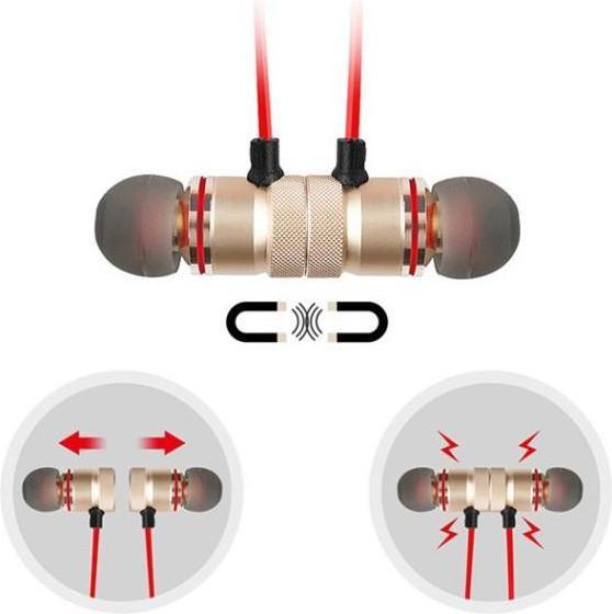 Produktbild PhoneLook Magnetische Bluetooth Kopfhörer In-Ear für Sport / Fitness inkl. Fernbedienung (Kabellos)